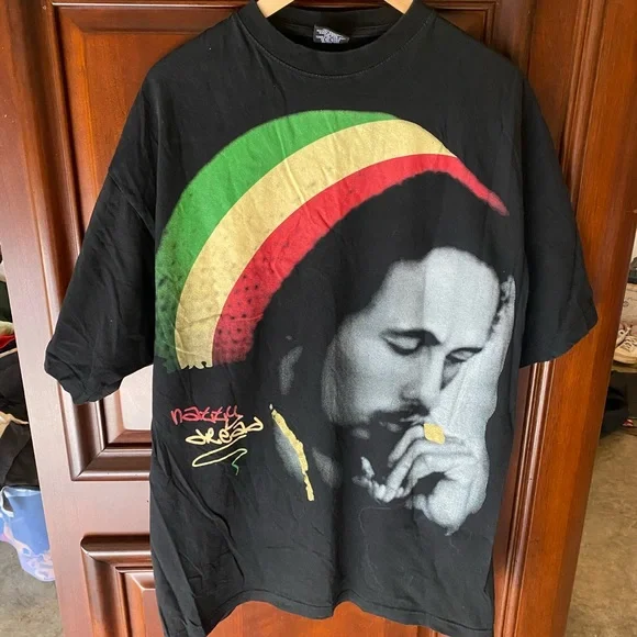 Justee Shirts Vintage 9s Bob Marley Natty Dread Big Print